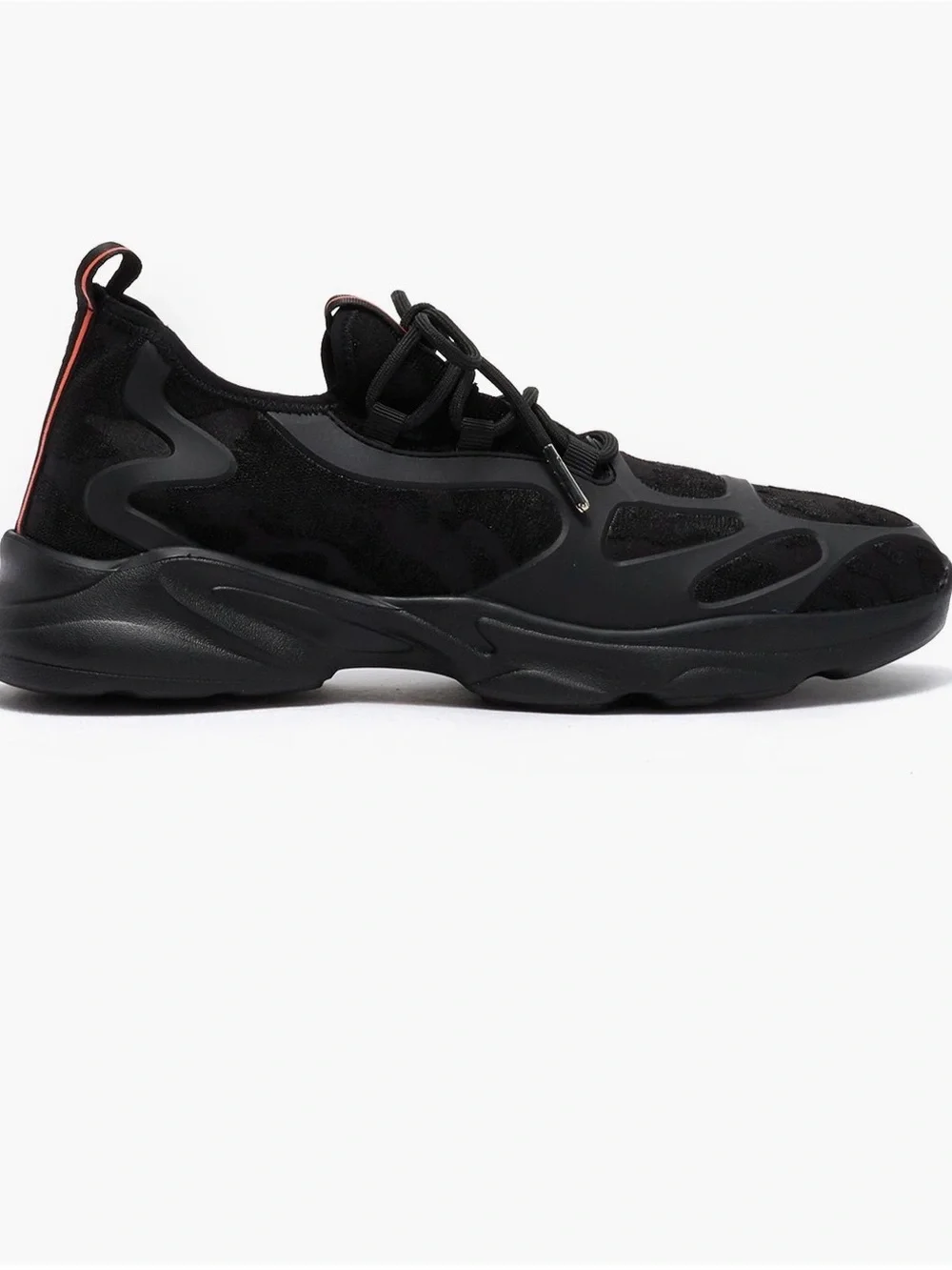 French Connection Black Sneaker with Subtle Red Accent